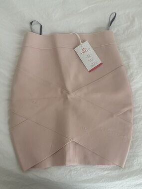 Blush Pink Bandage Mini Skirt